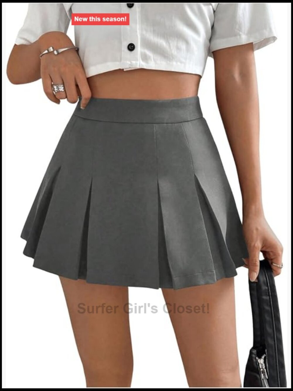 High Waisted Pleated Skater A Line Mini Uniform Skirt Zipper